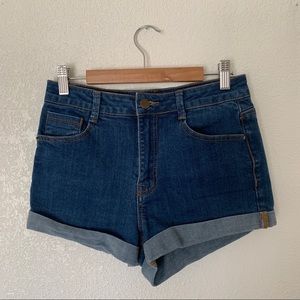 Forever 21 Dark Blue High Waisted Shorts